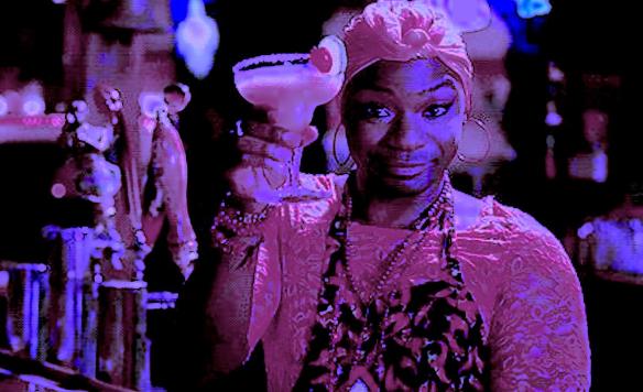 Lafayette with a drink